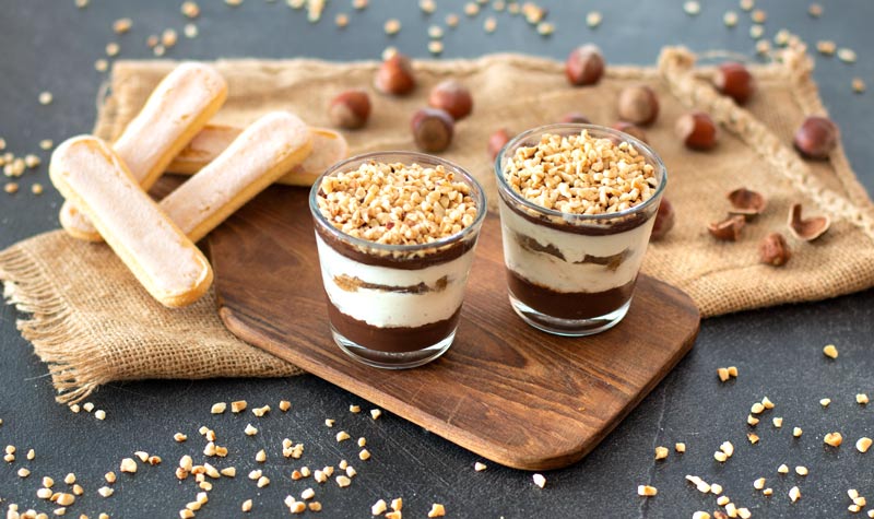 Schokoladiges Nutella-Tiramisu im Glas (ohne Ei)